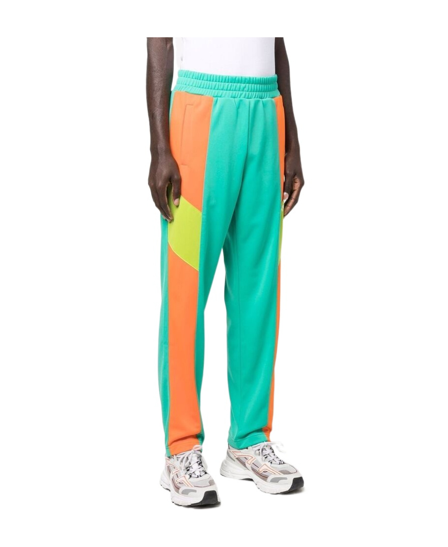 Palm Angels Logo Trousers In Green