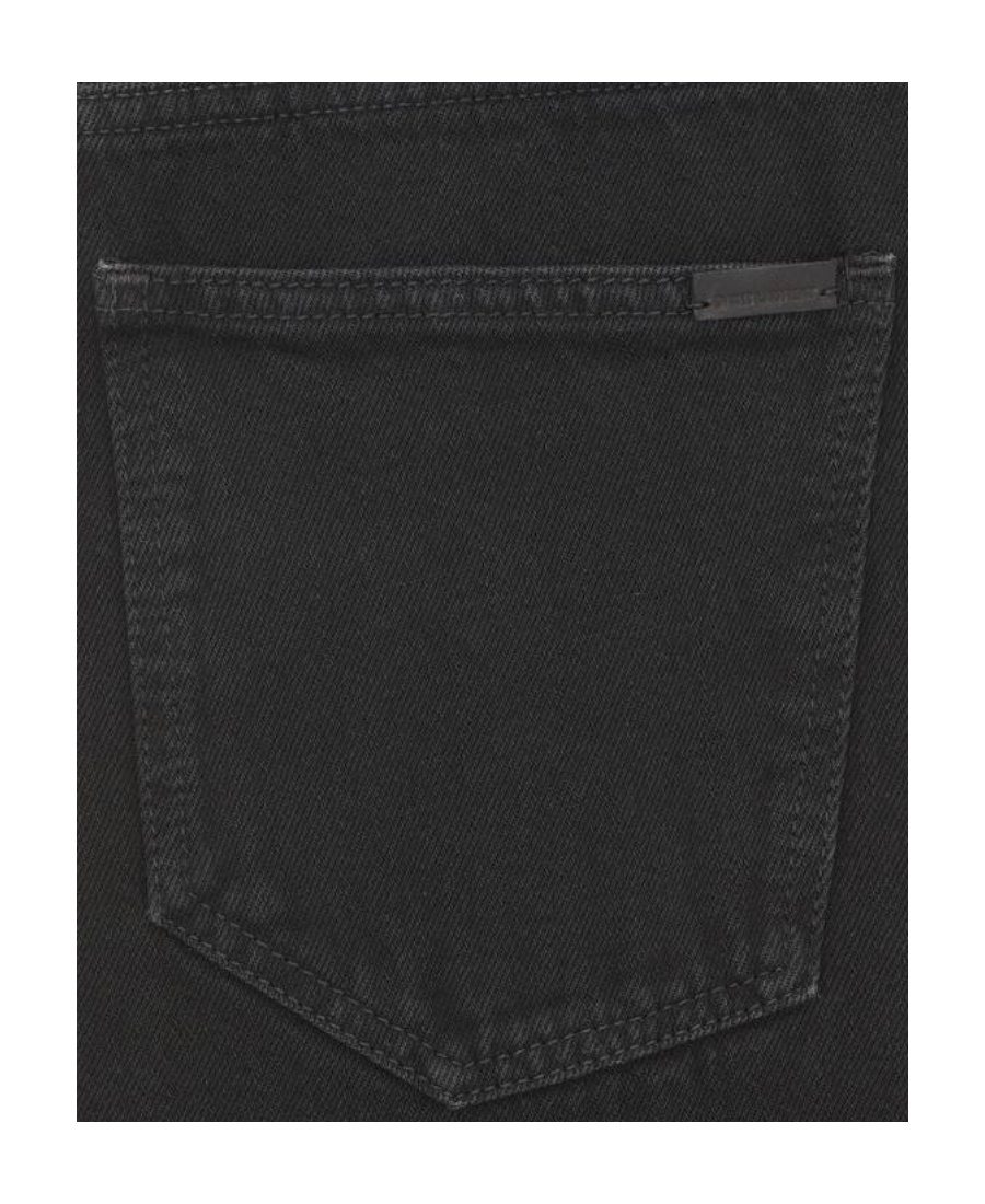 Saint Laurent Mick Long Straight-leg Jeans In Black
