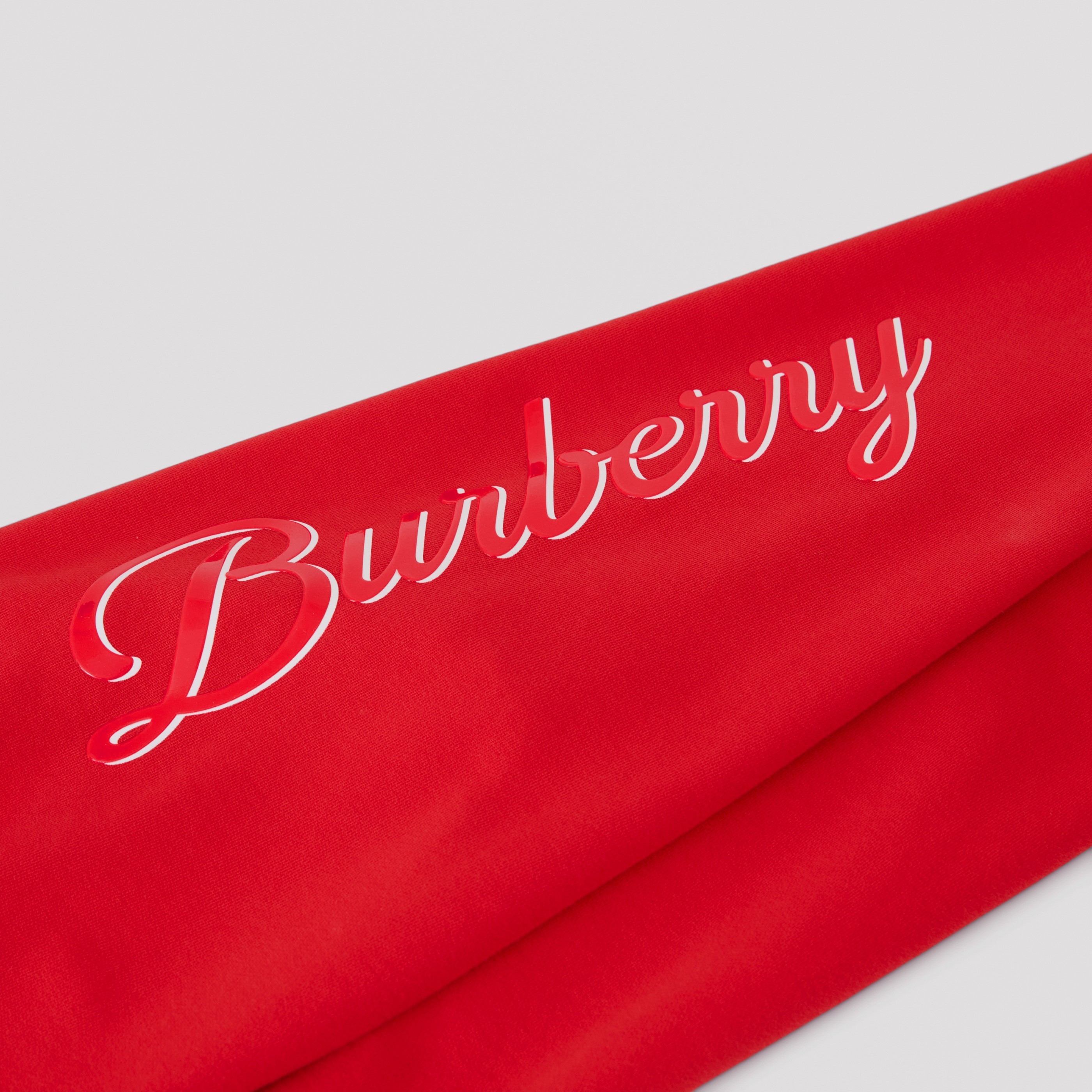 Burberry Script Logo-print Cotton Track Trousers In Red
