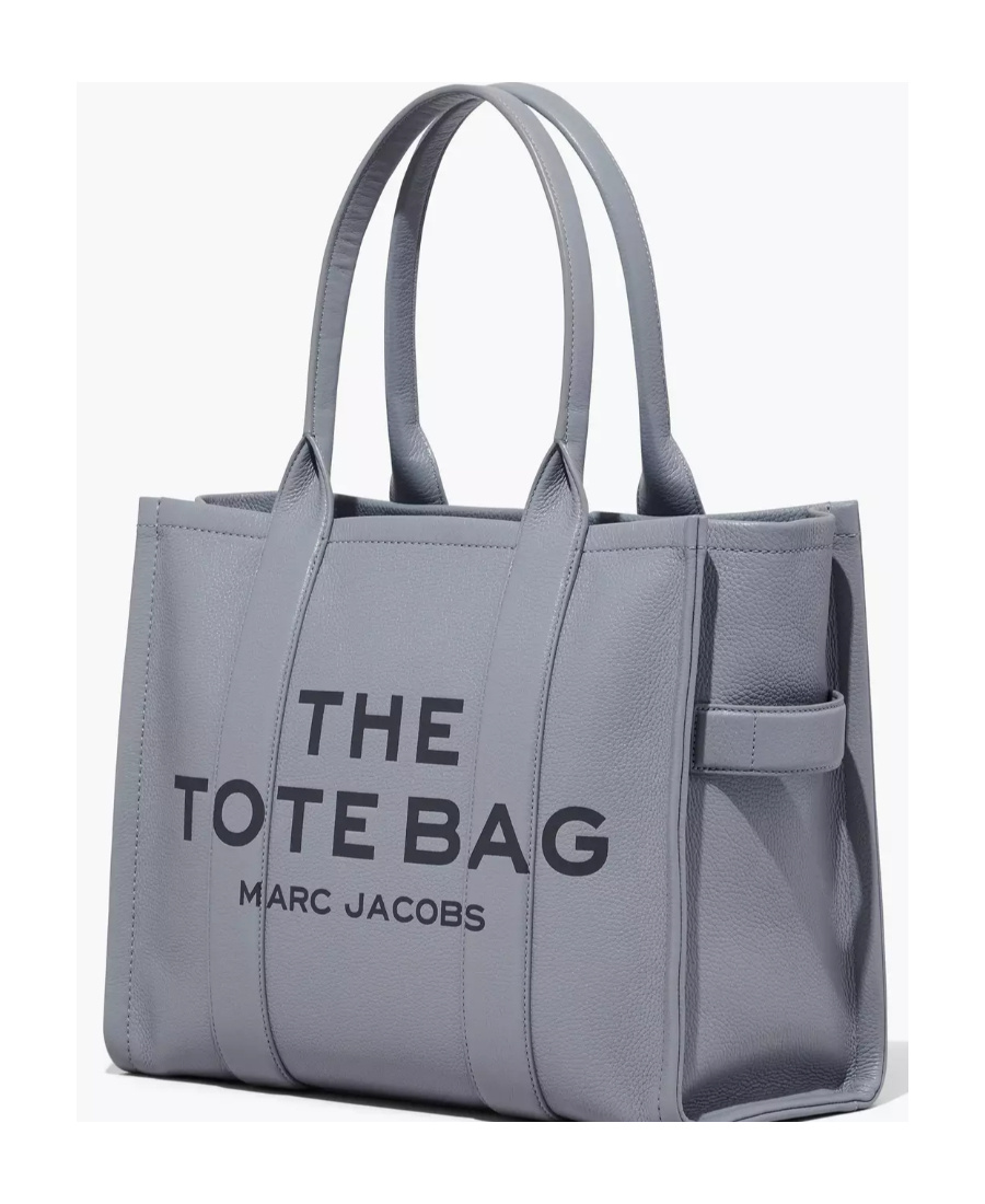 Shop Marc Jacobs The Large Leather Tote Bag In Gray