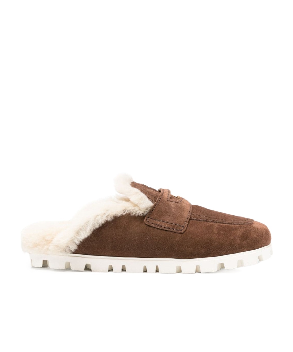 Miu Miu Logo Muller Shoes In Brown