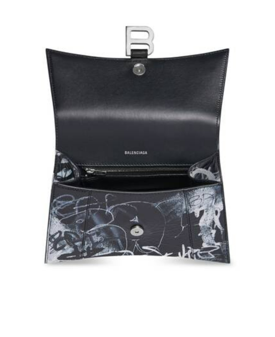 Balenciaga Hourglass S Graffiti-print Tote Bag In Gray