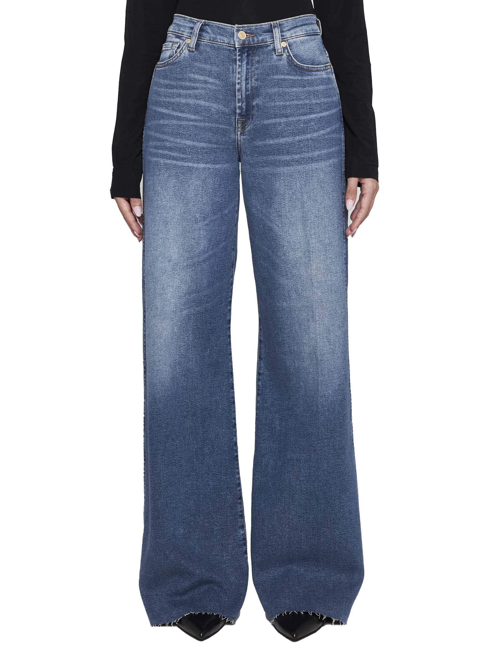 7 For All Mankind Lotta High-rise Wide-leg Jeans In Blue
