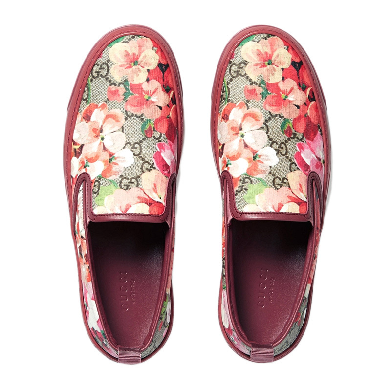 Gucci Floral Printed Leisure Sports Shoes In Red