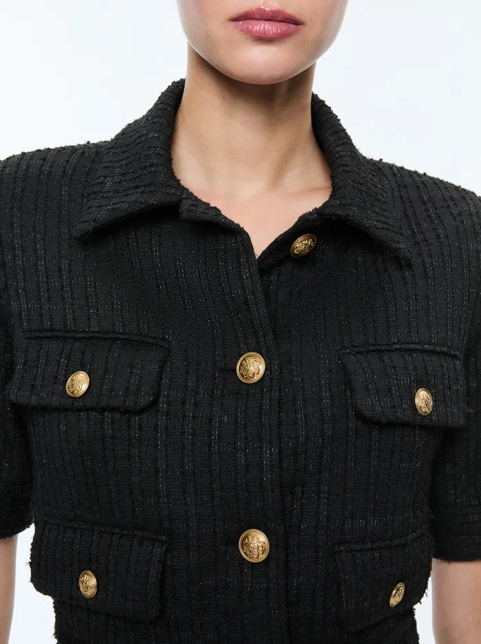 Alice And Olivia Elle Jacket In Black
