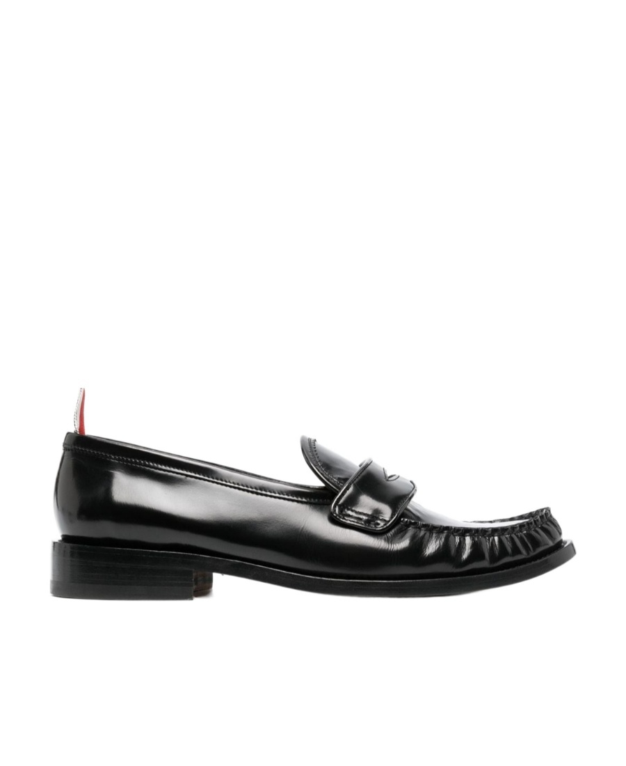 Thom Browne Varsity Patent-leather Penny Loafers In Black