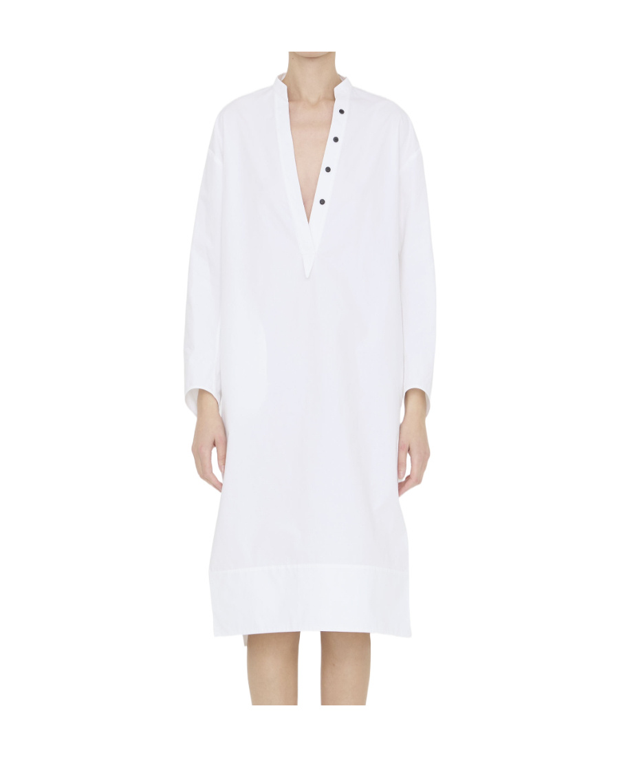 Khaite White Cotton Dress In White