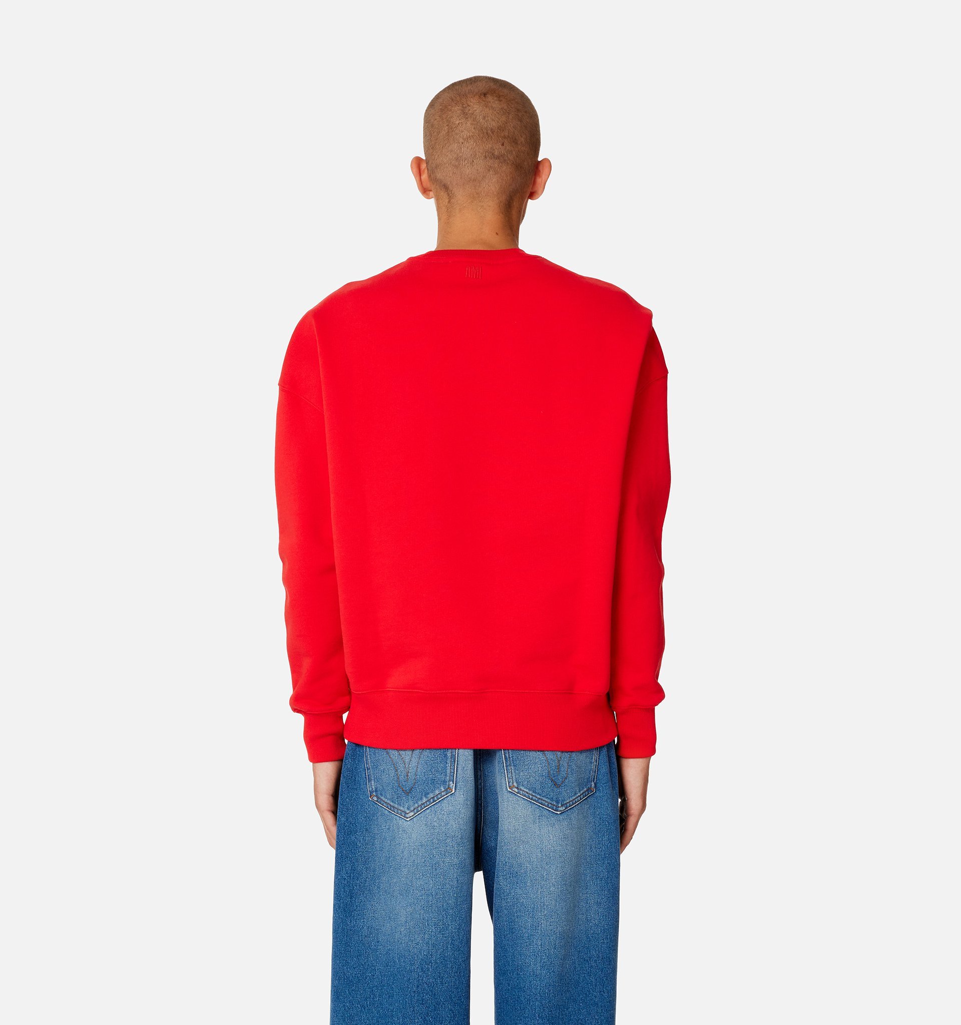 Ami Alexandre Mattiussi Graphic-print Cotton Sweatshirt In Red