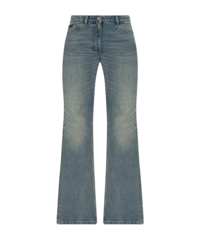 Courrèges Belt Loop Denim Trousers In Blue