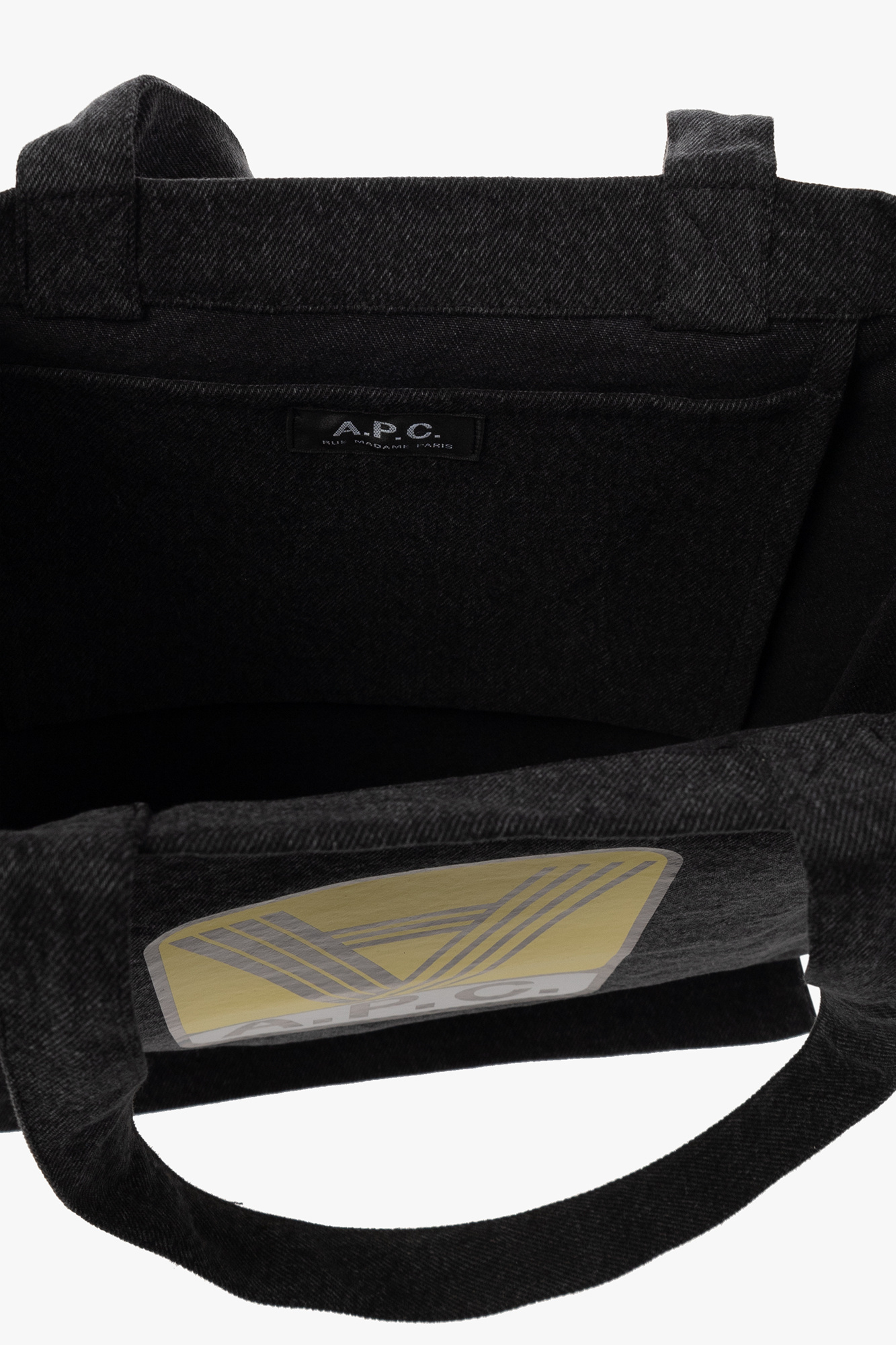 Apc Lou Denim Tote Bag In Black