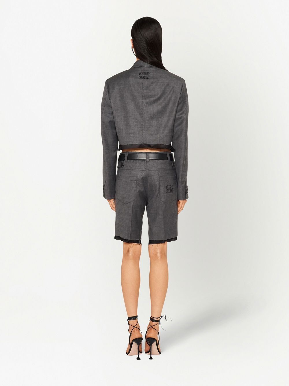 Miu Miu Grisaille Single-breasted Jacket In Black