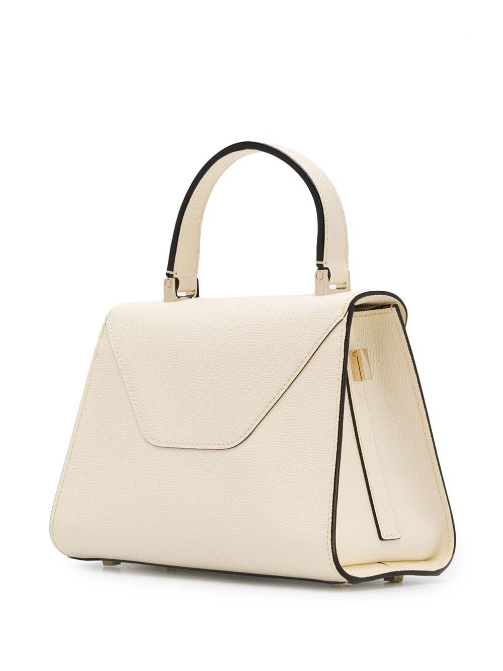 Valextra Micro Iside Grain Leather Top Handle Bag In Nude