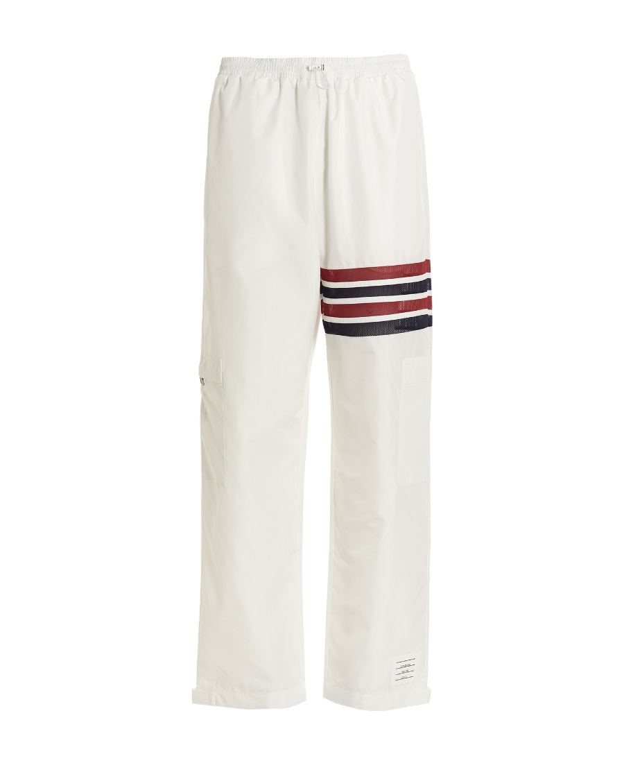Thom Browne 4-bar Striped Track Pants In White