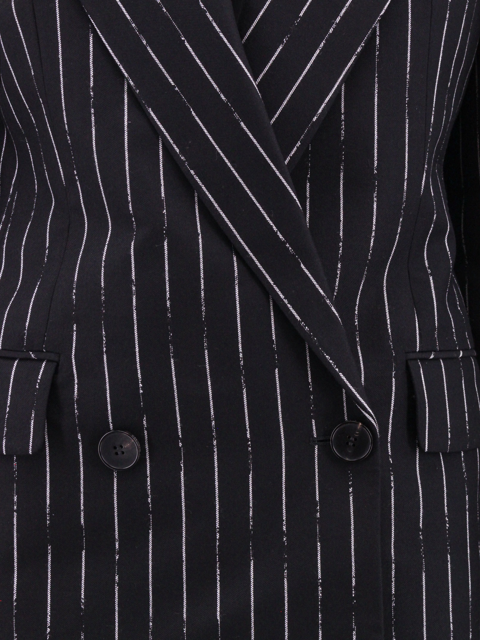 Alexander Mcqueen Pinstripe Tailored Jacket With Double-breasted Front In Black