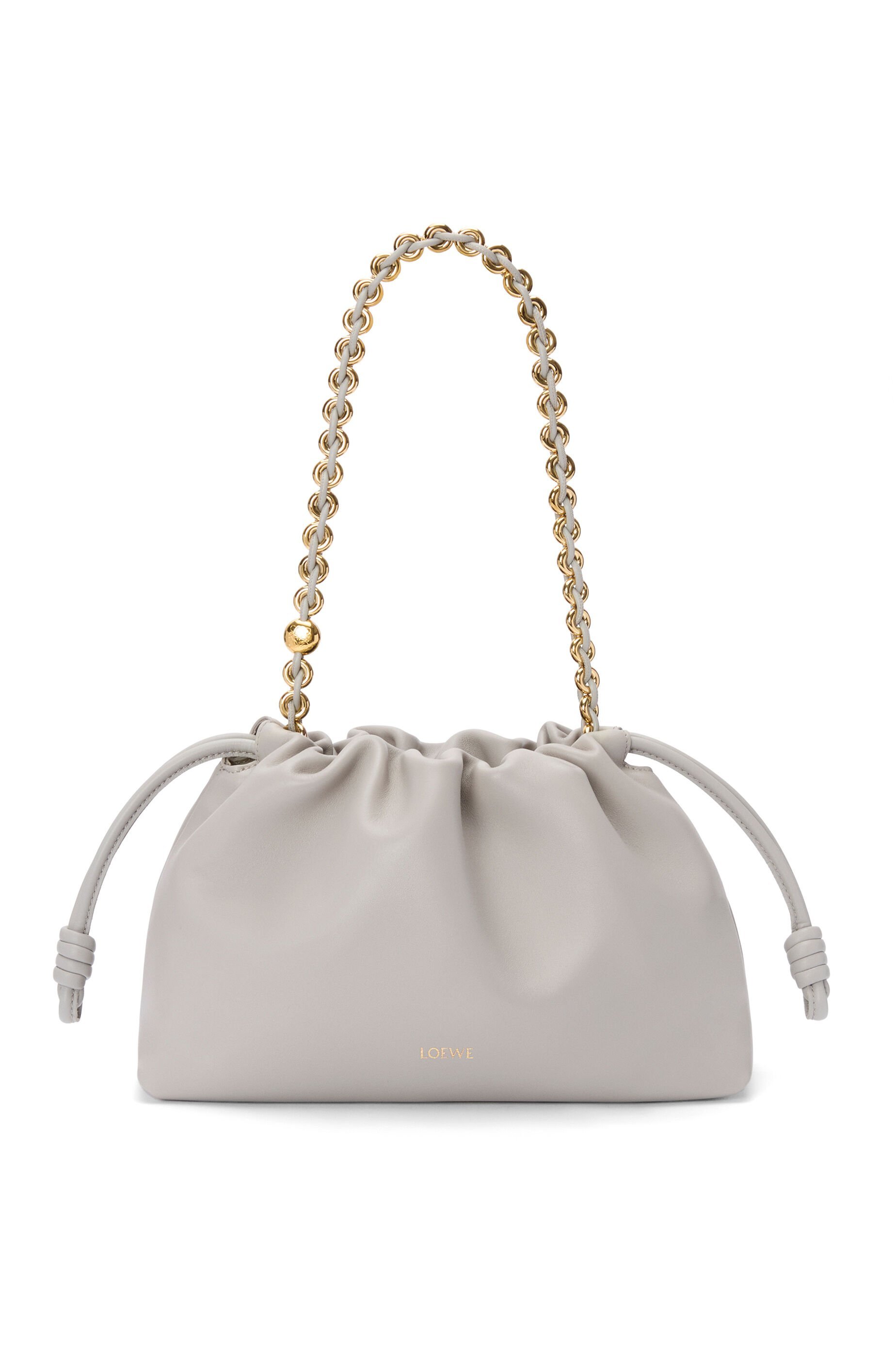 Loewe Mini Puzzle Leather Shoulder Bag In Gray