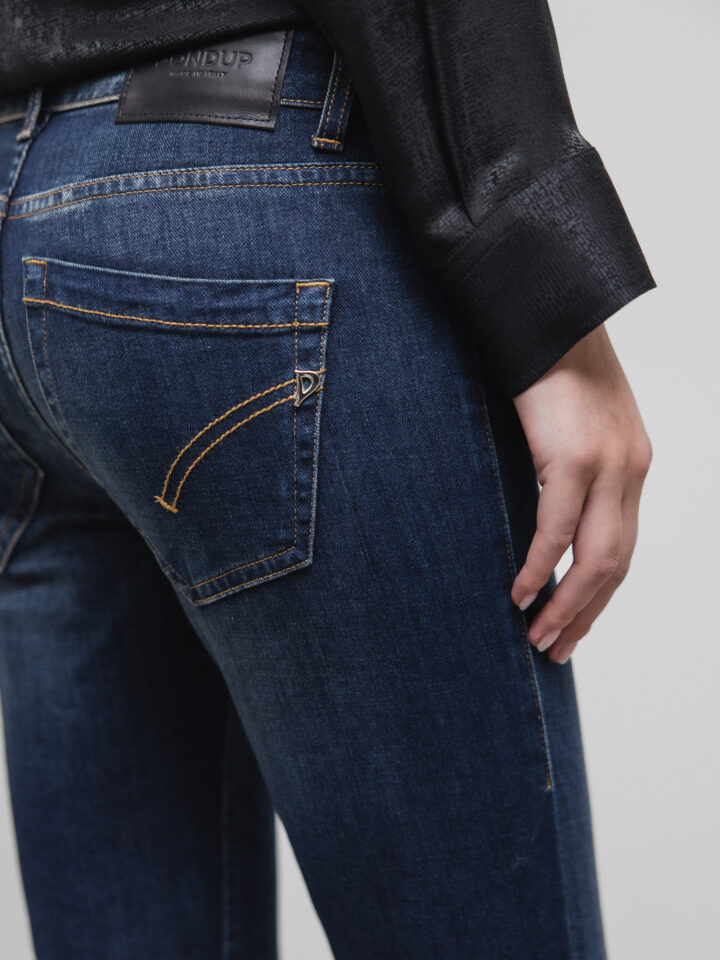 Dondup Tapered Denim Trousers In Blue