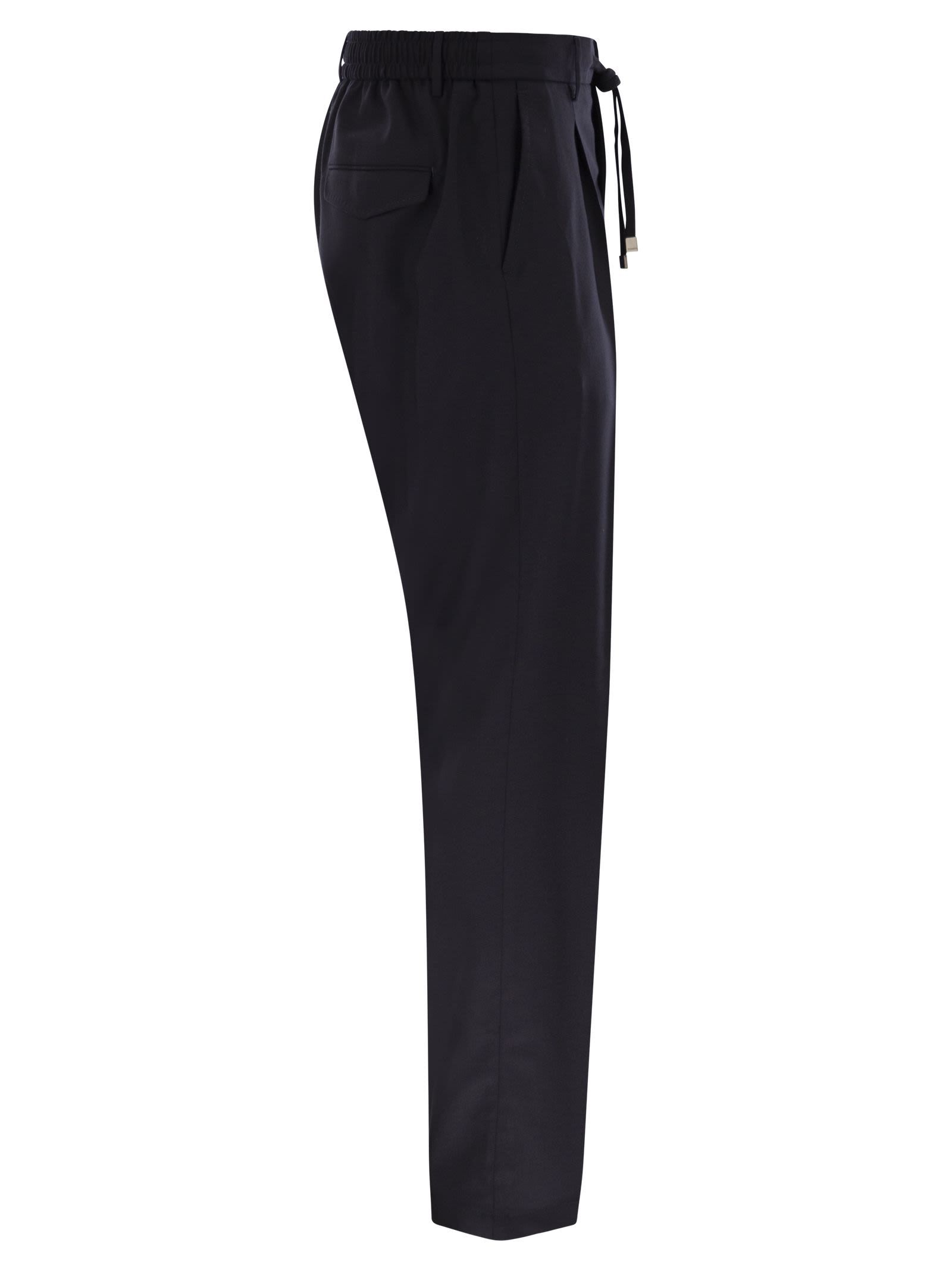 Peserico Belt Loop Casual Pants In Black