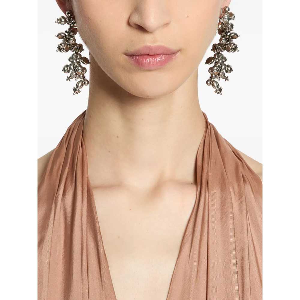 Dries Van Noten Bead-embellished Earrings In Gray