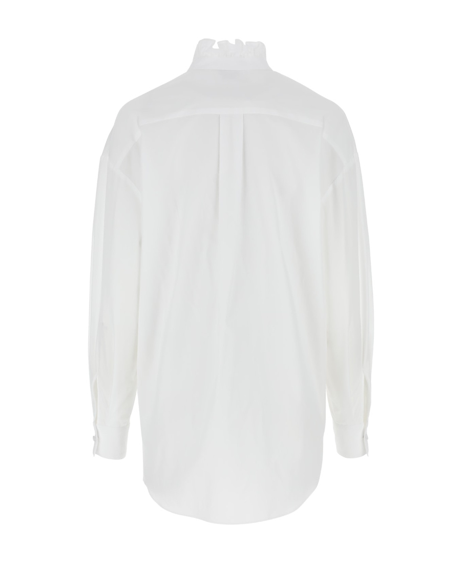 Alexander Mcqueen Ruffled Cotton Shirt In White