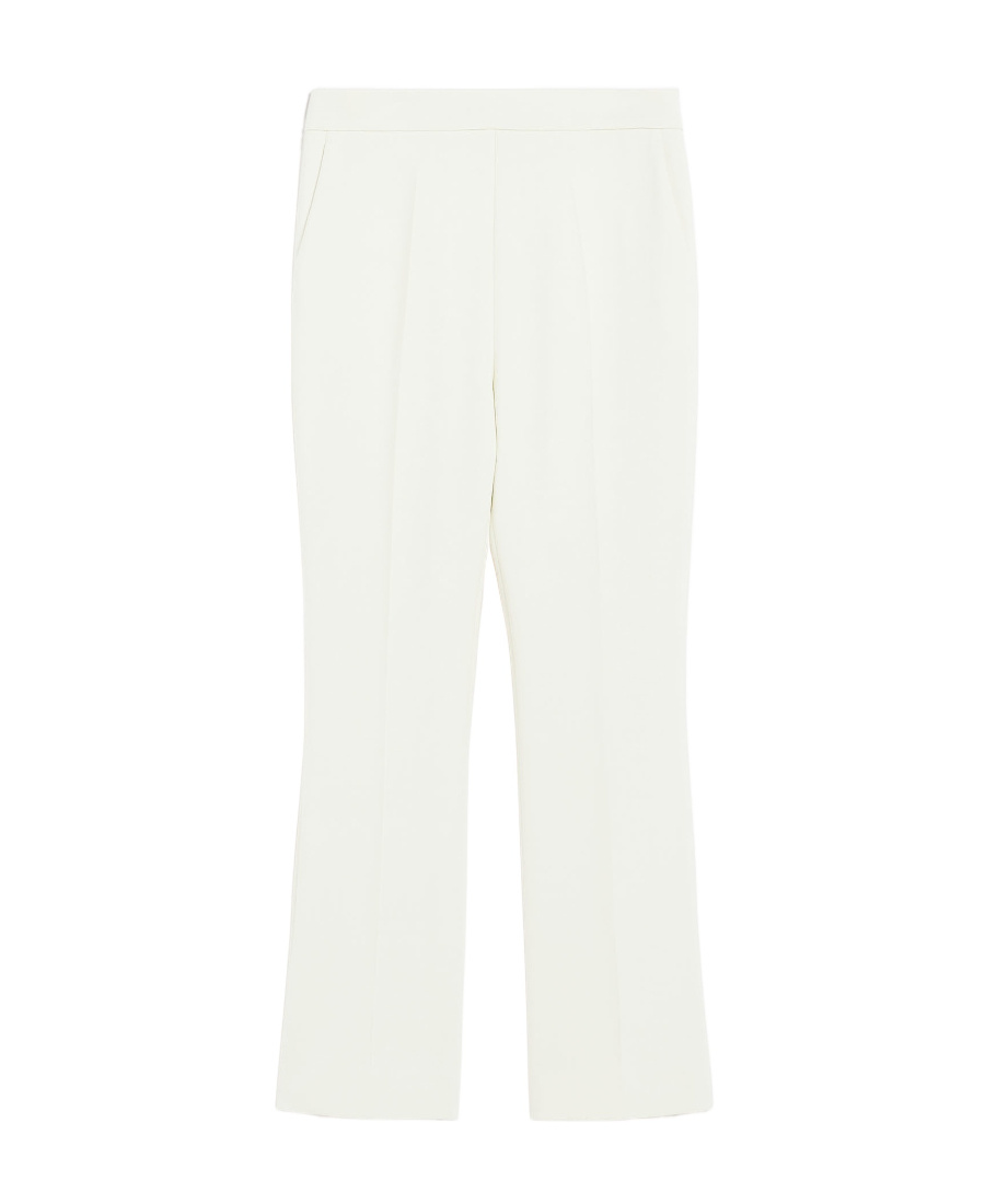 Max Mara Nepeta Ankle-length Trousers In Wool Crepe In White