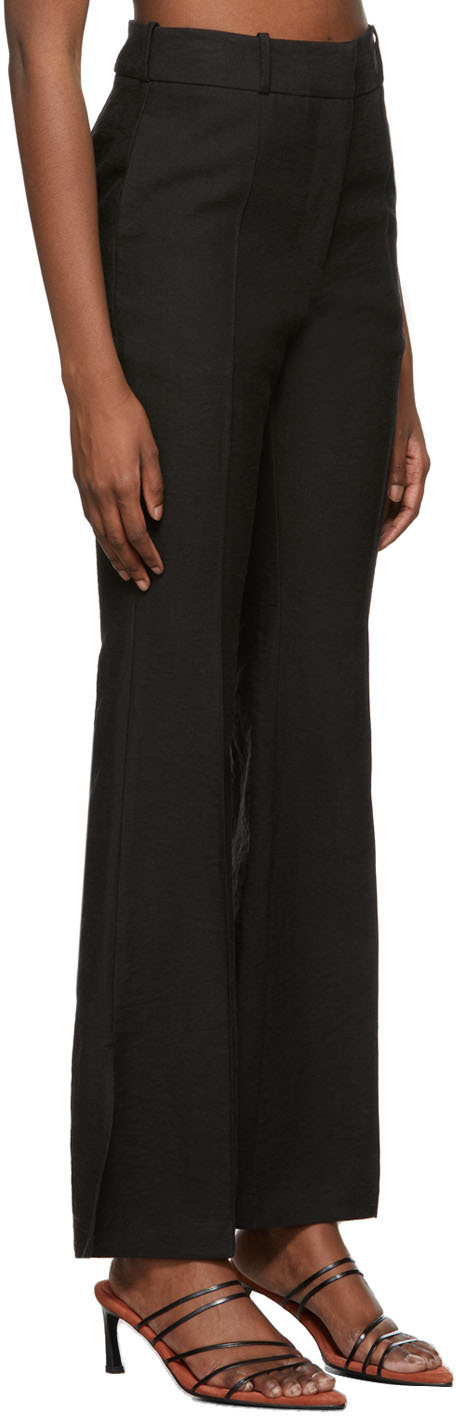 Yuzefi Black Flared Trousers In Black