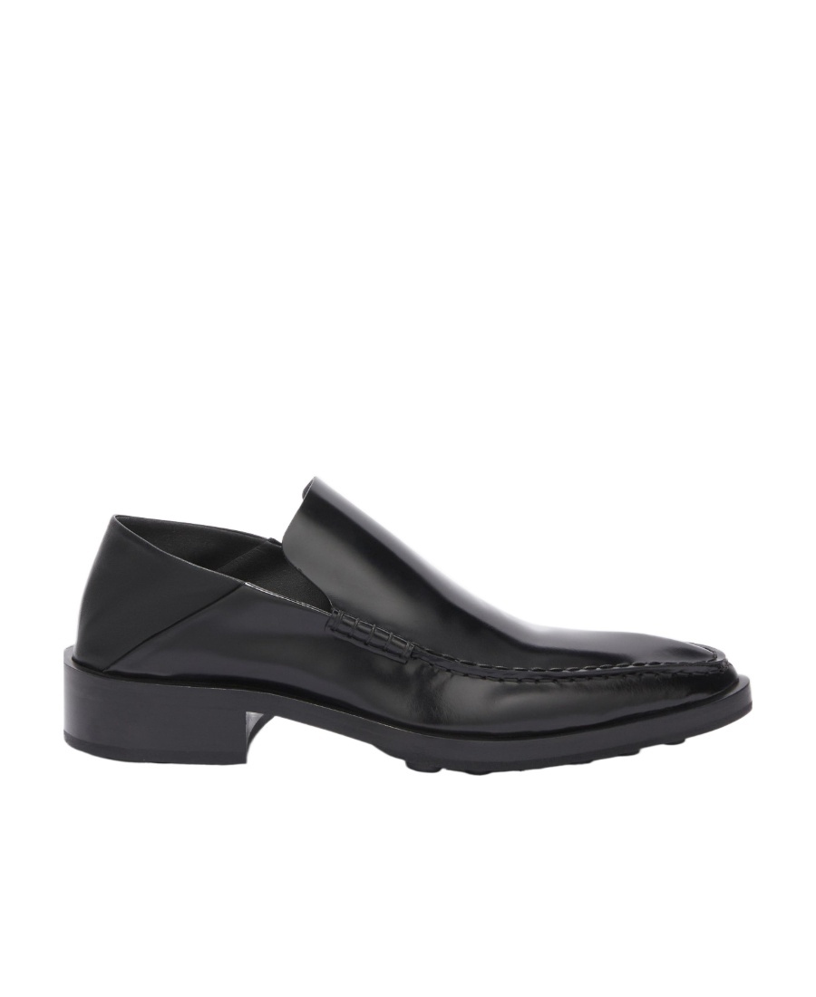 Jil Sander Pointed-toe Leather Loafers In Black