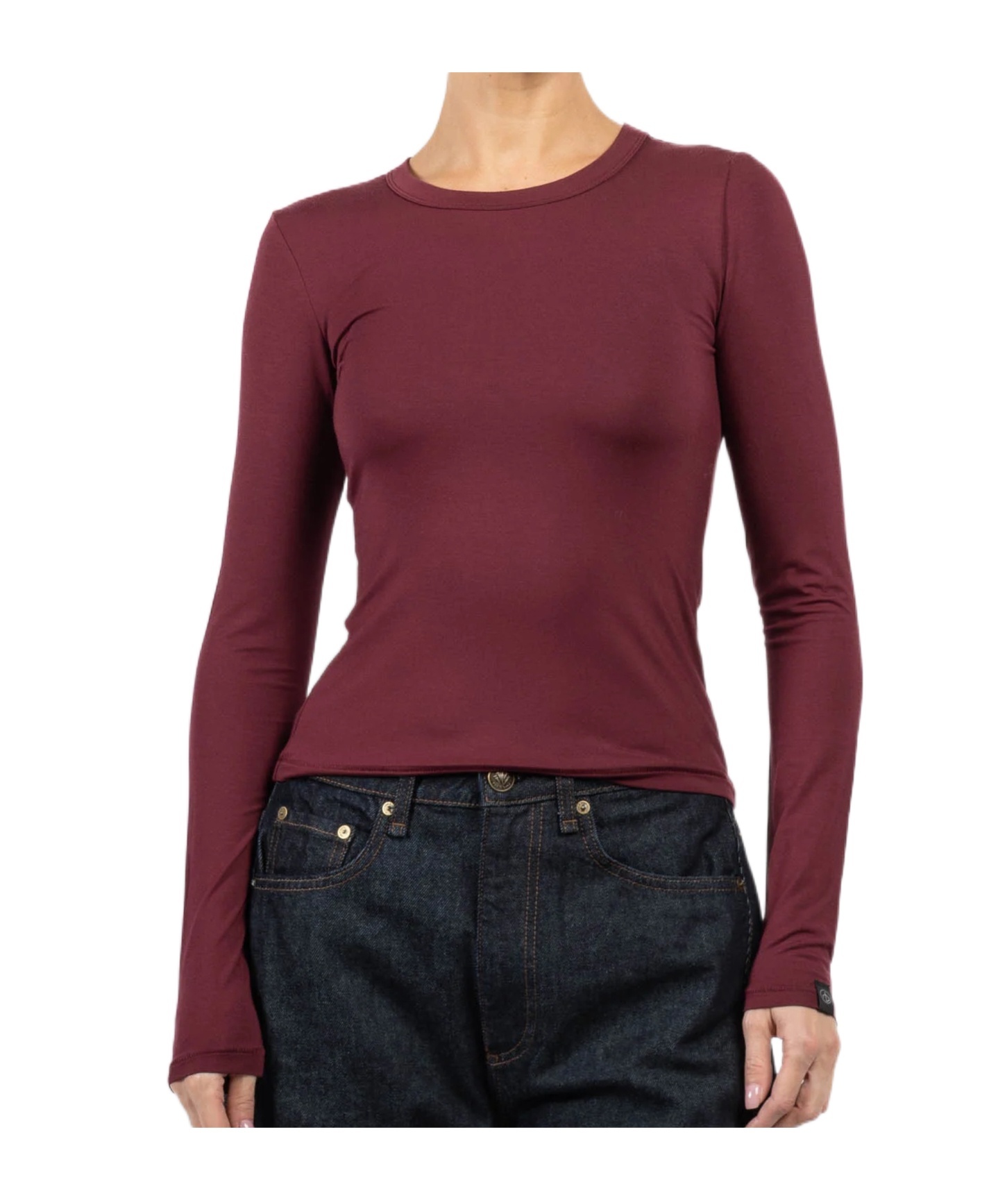 Rag & Bone Long Sleeve T-shirt In Burgundy