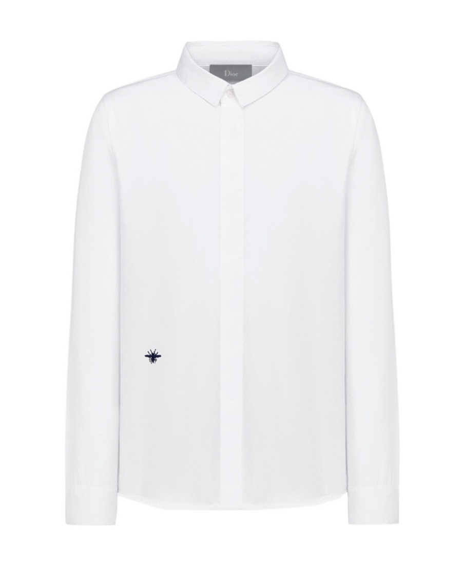 Dior Little Bee Logo Embroidered Shirt In White