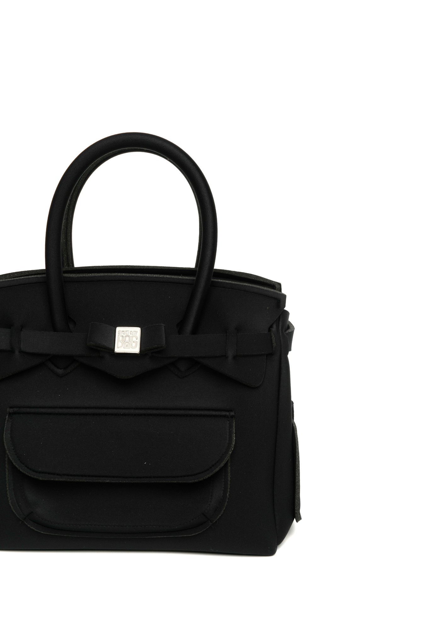 Save My Bag Petite Jumbo Logo Diagonal Backpack In Black