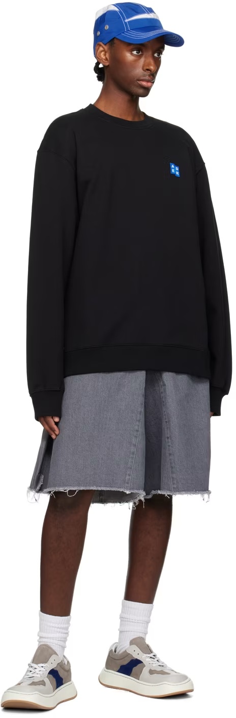 Ader Error Long-sleeved Polo Shirt In Black