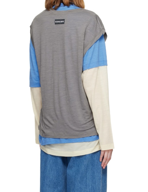 Marine Serre Pack Of Three Jersey T-shirts Set In Gray