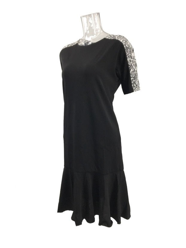Max Mara Short-sleeved Dress In Black