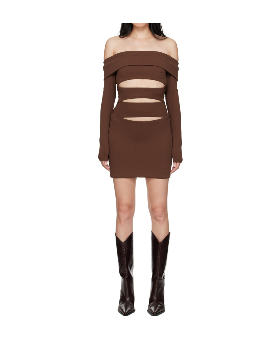 Misbhv Brown Elena Minidress In Brown