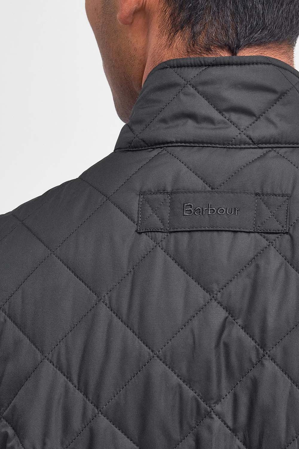 Barbour Diamond-quilted Logo-embroidered Gilet In Black