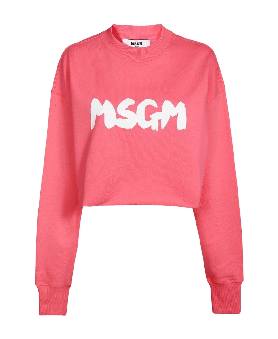 Msgm Logo Sweater In Pink