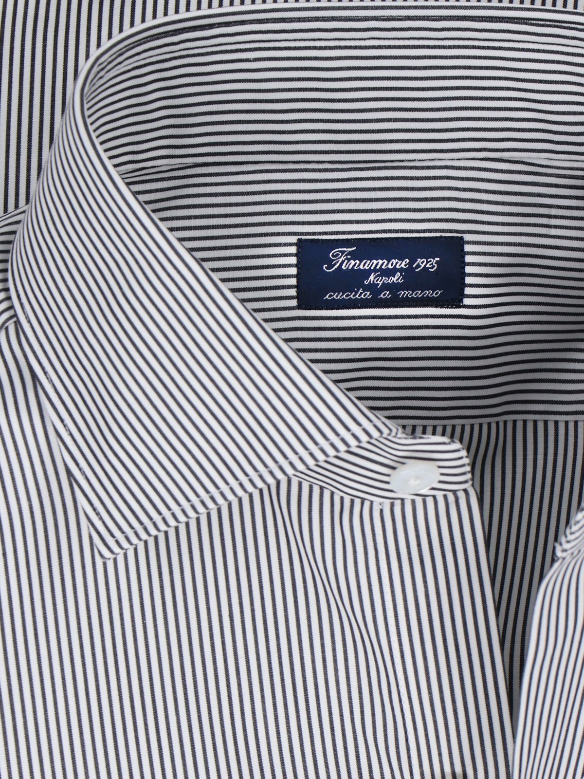 Shop Finamore 1925 Napoli Finamore 1925 Striped Dress Shirt In Gray