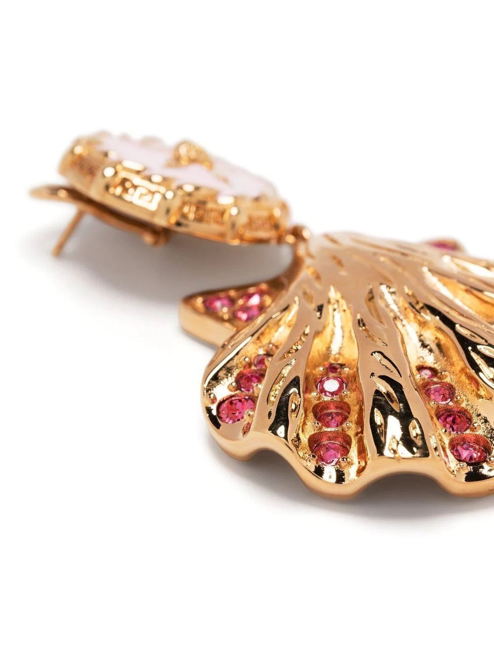Versace Crystal-embellished Shell Earrings