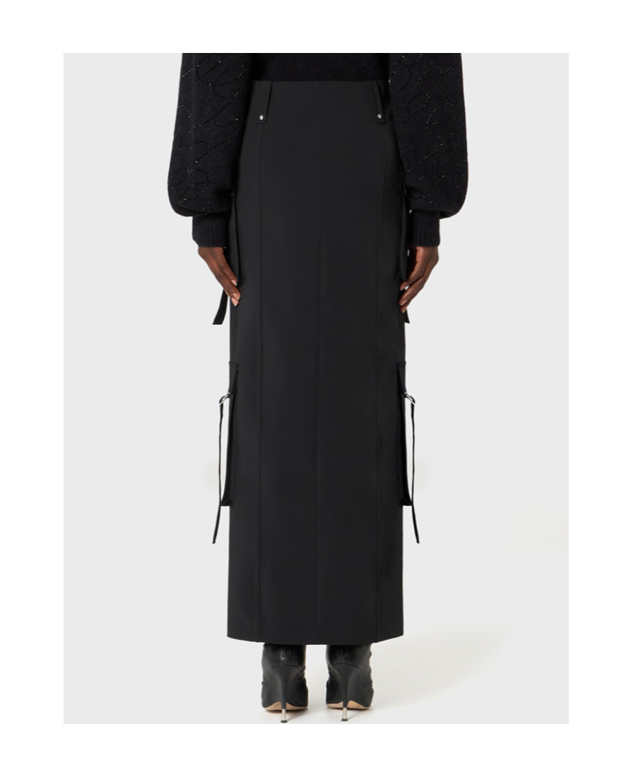 Blumarine Zip-fastening Maxi Skirt In Black