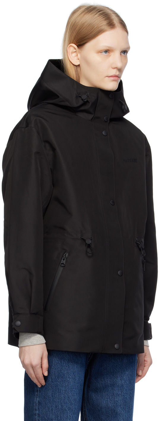 Shop Mackage Hooded Long-sleeved Casual Jacket In Black