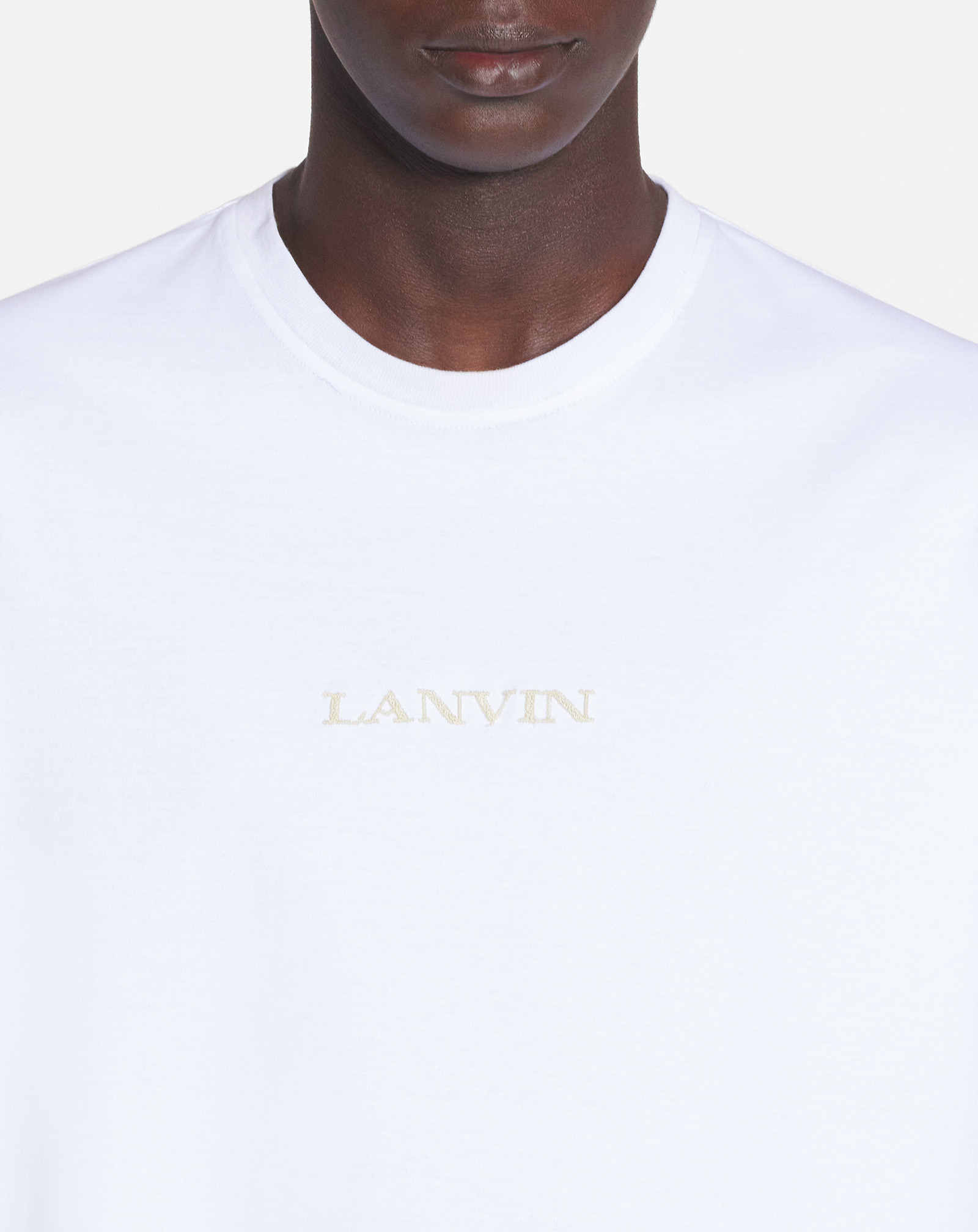 Lanvin Logo Embroidered Crewneck T-shirt In White