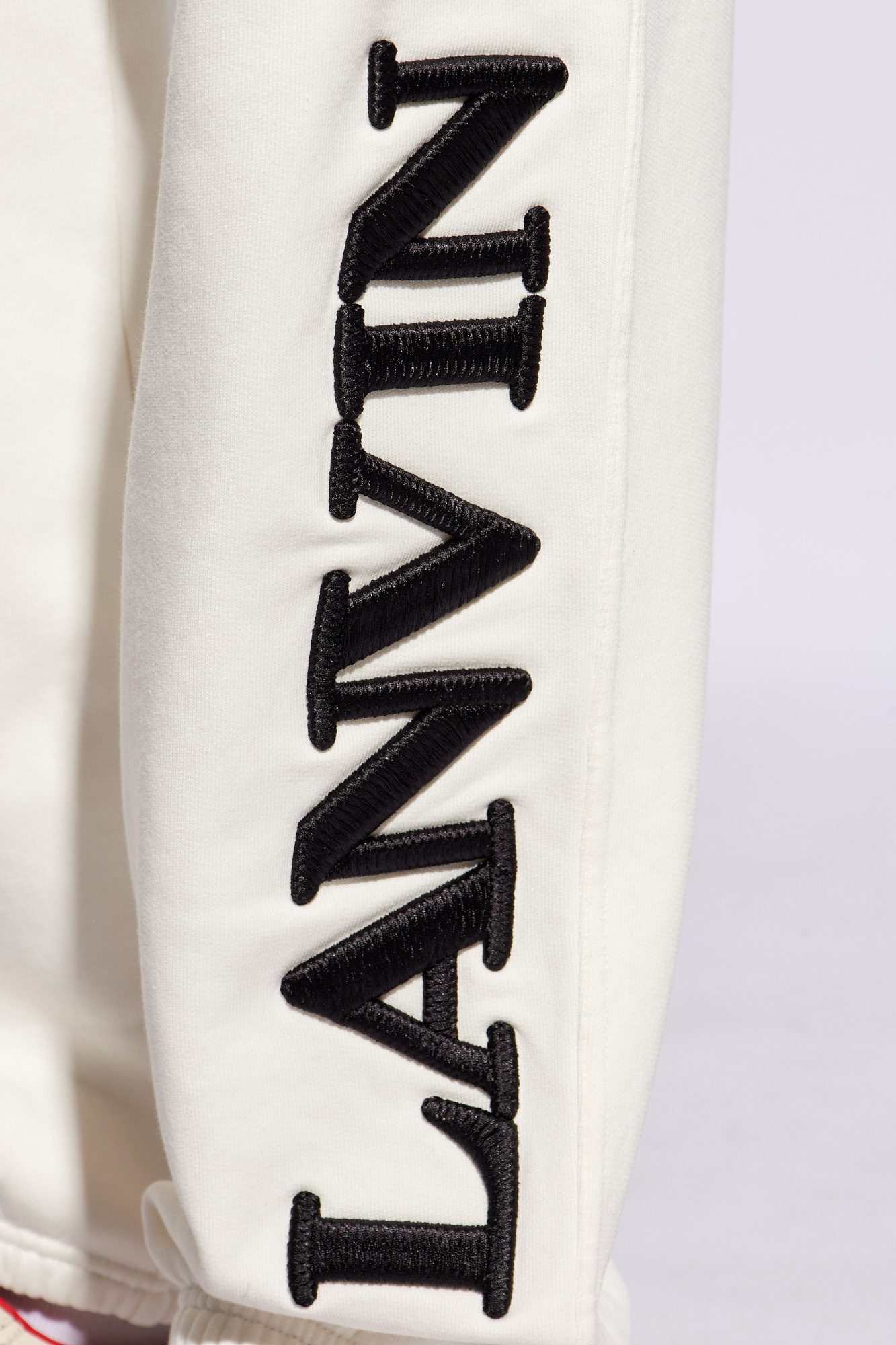 Lanvin Logo-embroidered Cotton Track Trousers In White