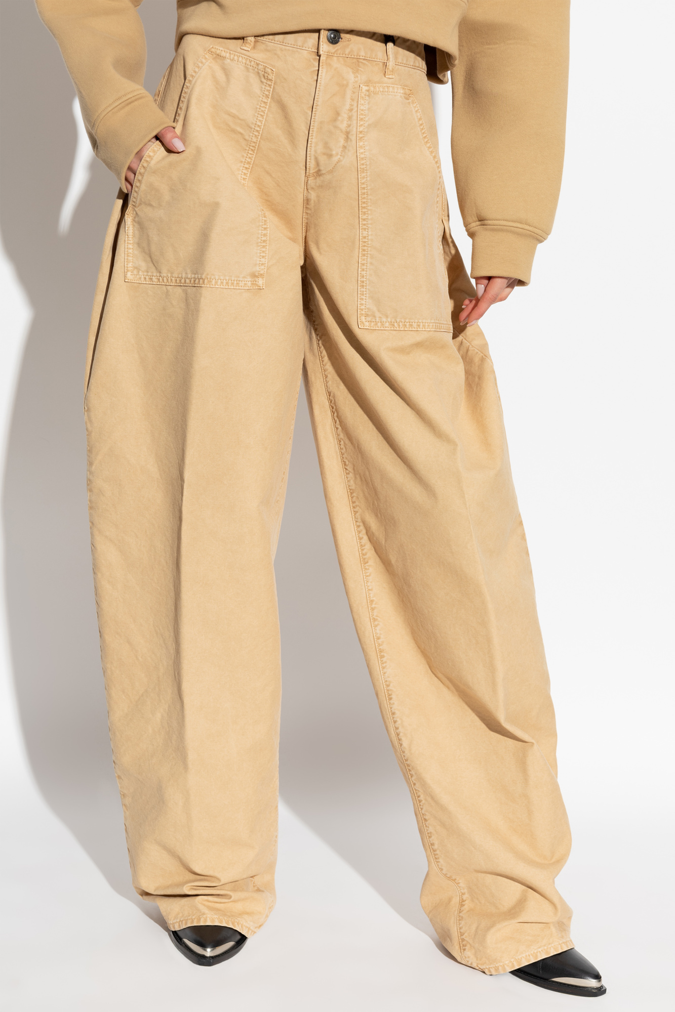 Dsquared2 Mid-rise Boyfriend Trousers In Nude
