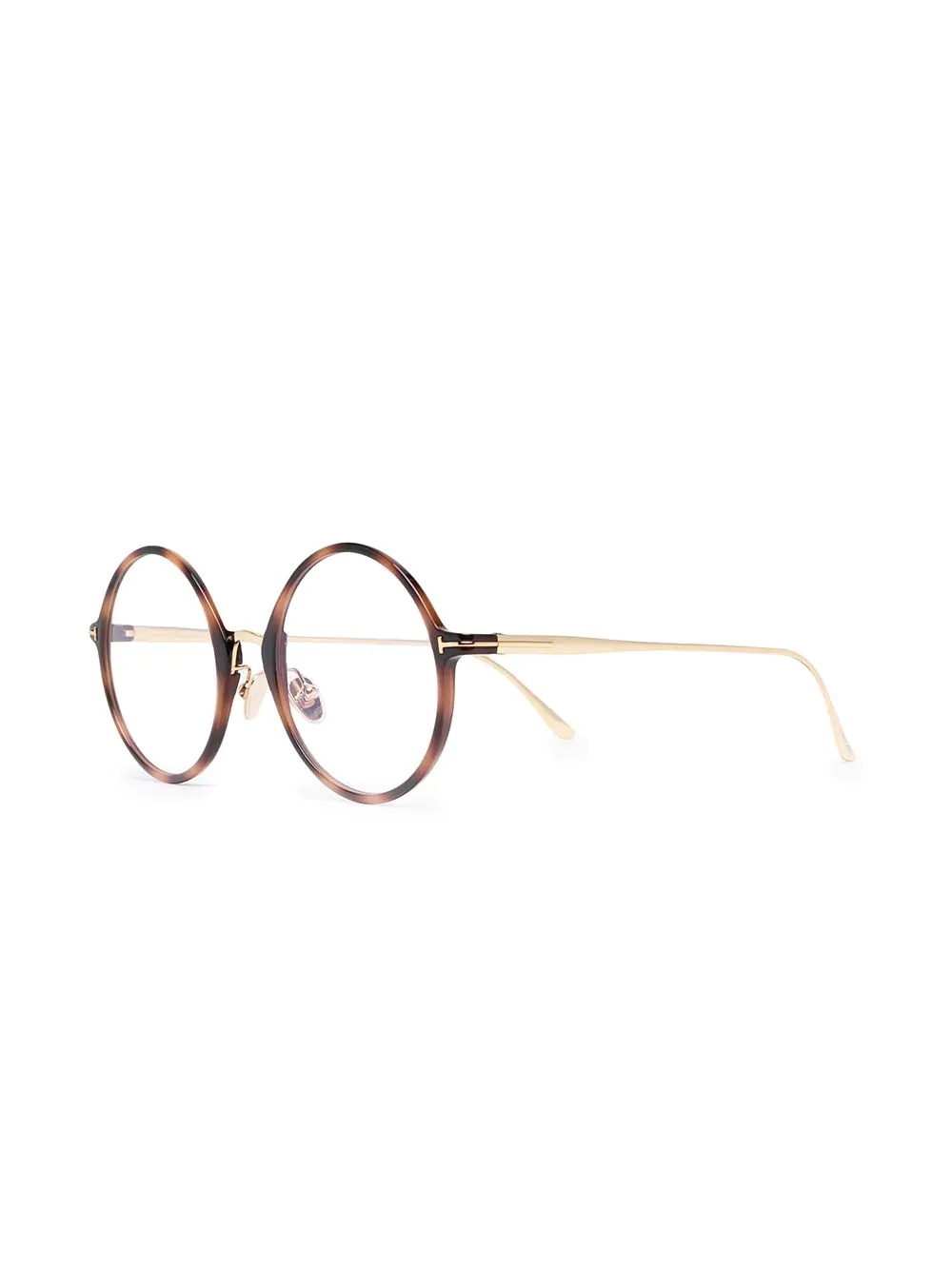 Tom Ford Ft5703b Round-frame Glasses In Nude