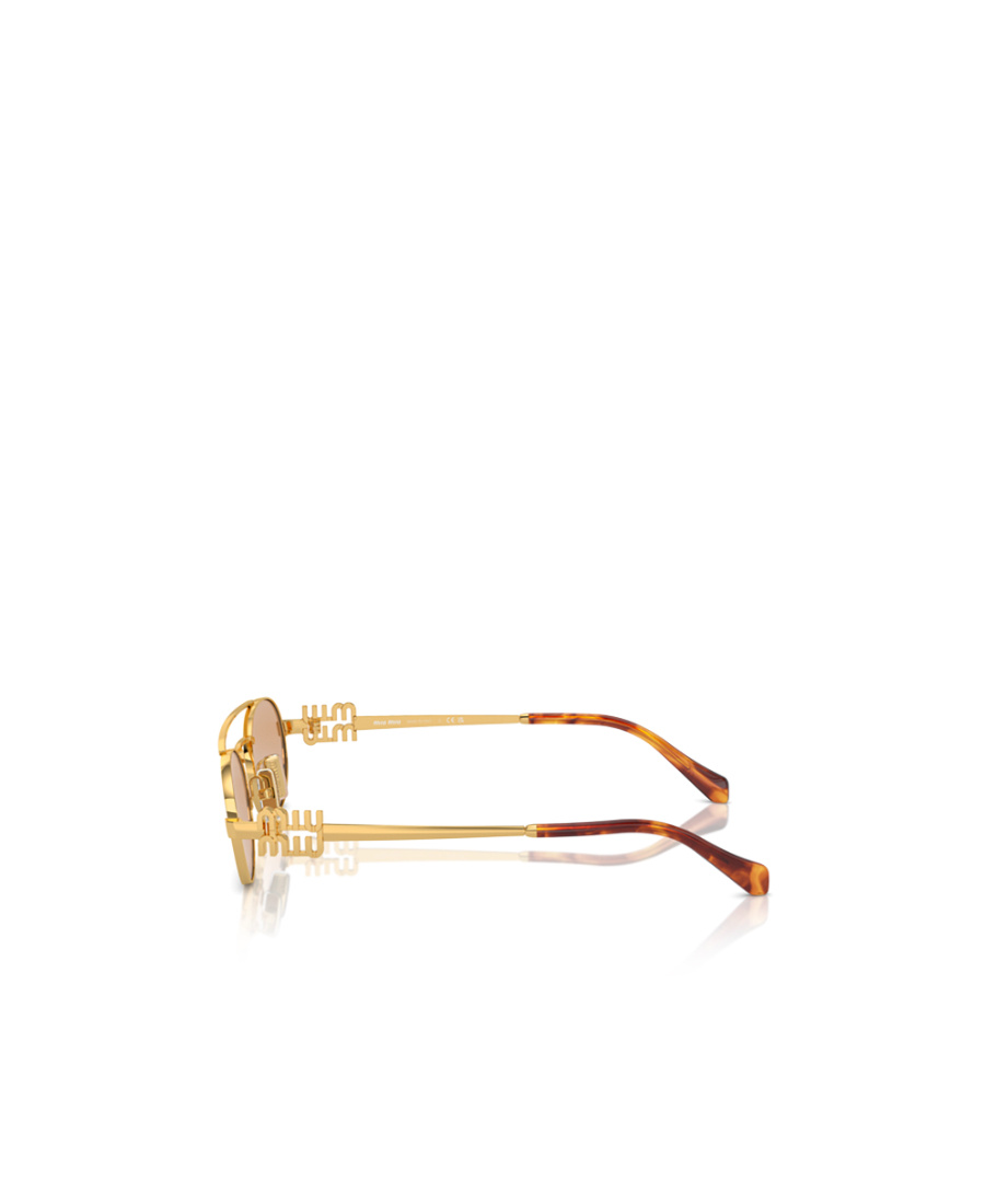Miu Miu Mu 54zs Gold Sunglasses In Nude