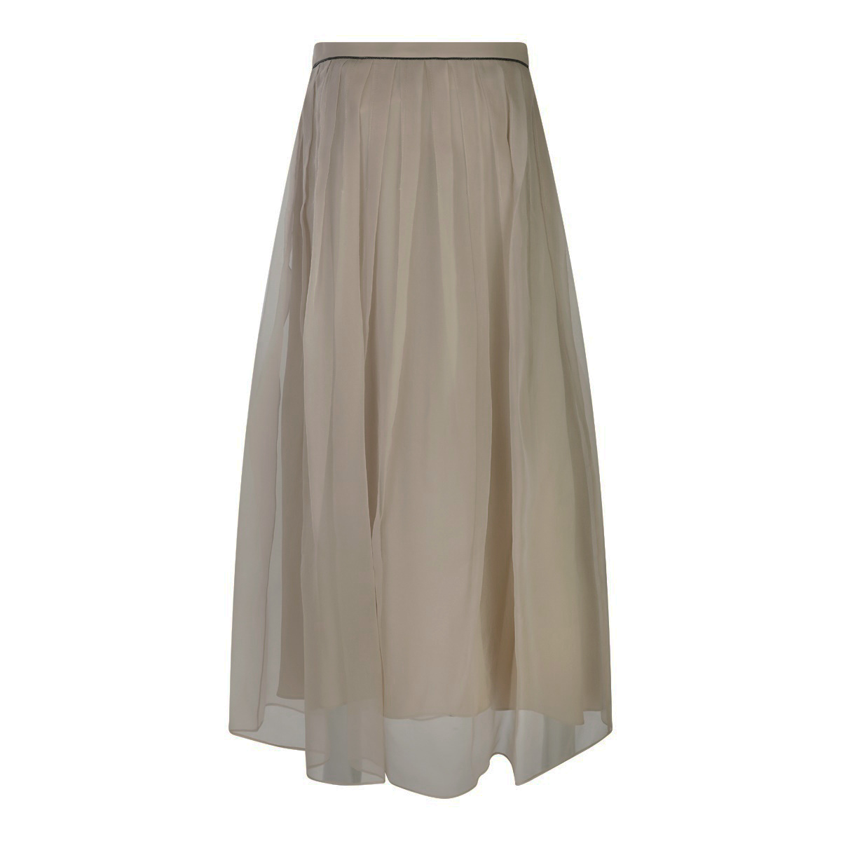 Brunello Cucinelli Monili-detail Skirt In Nude