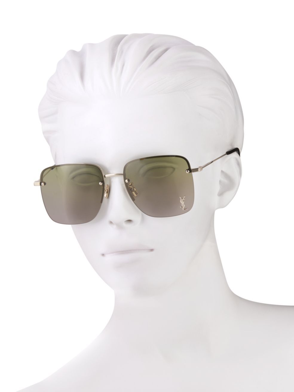 Saint Laurent Square-frame Sunglasses In Nude