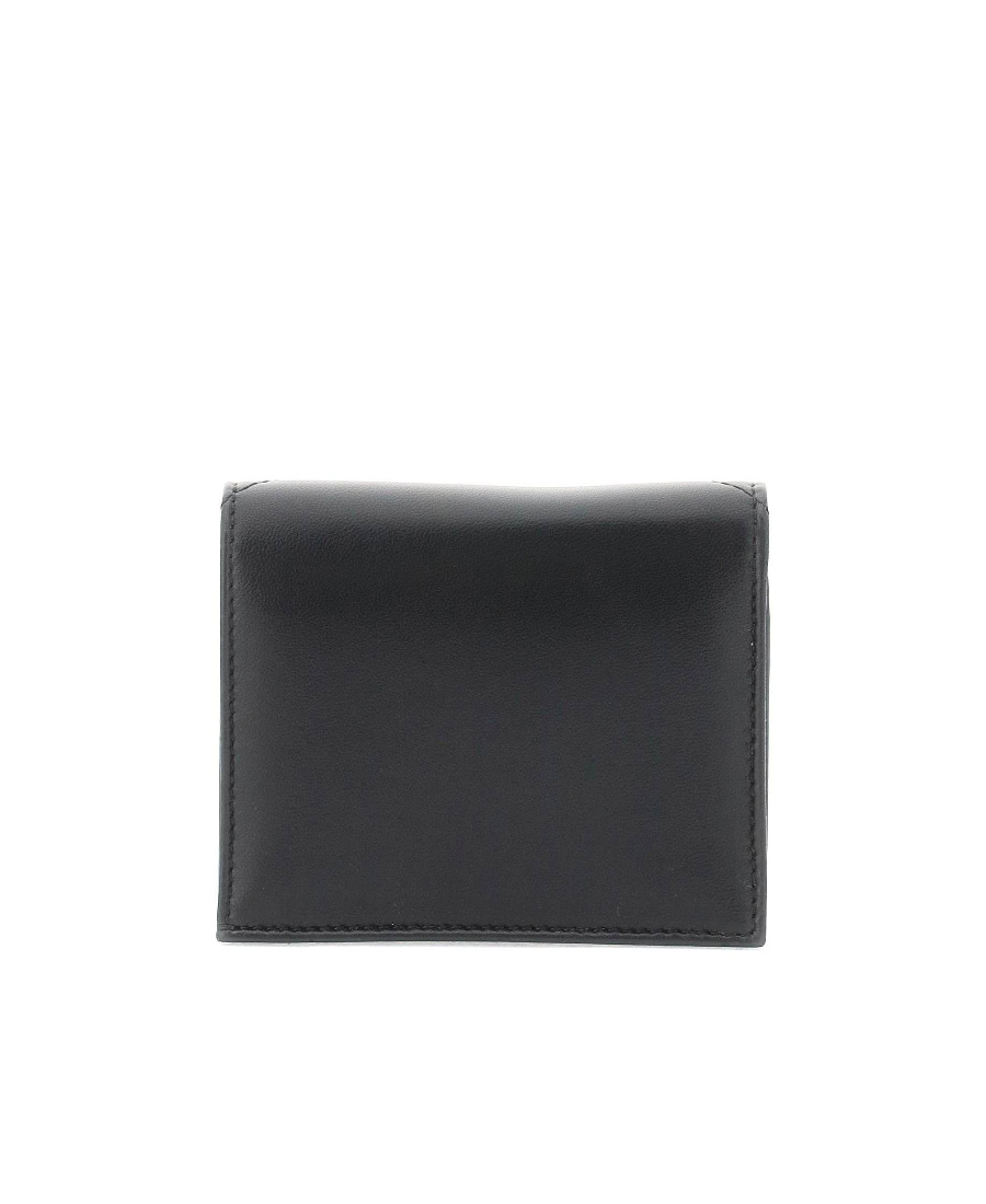 Valentino Roman Stud Leather Wallet In Black
