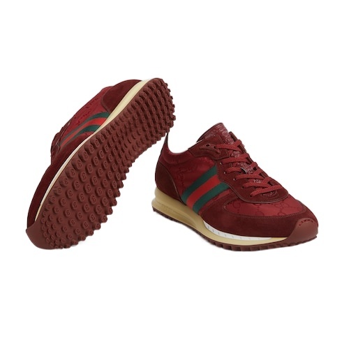 Gucci Motion Fabric Sneakers Suede Inserts In Red
