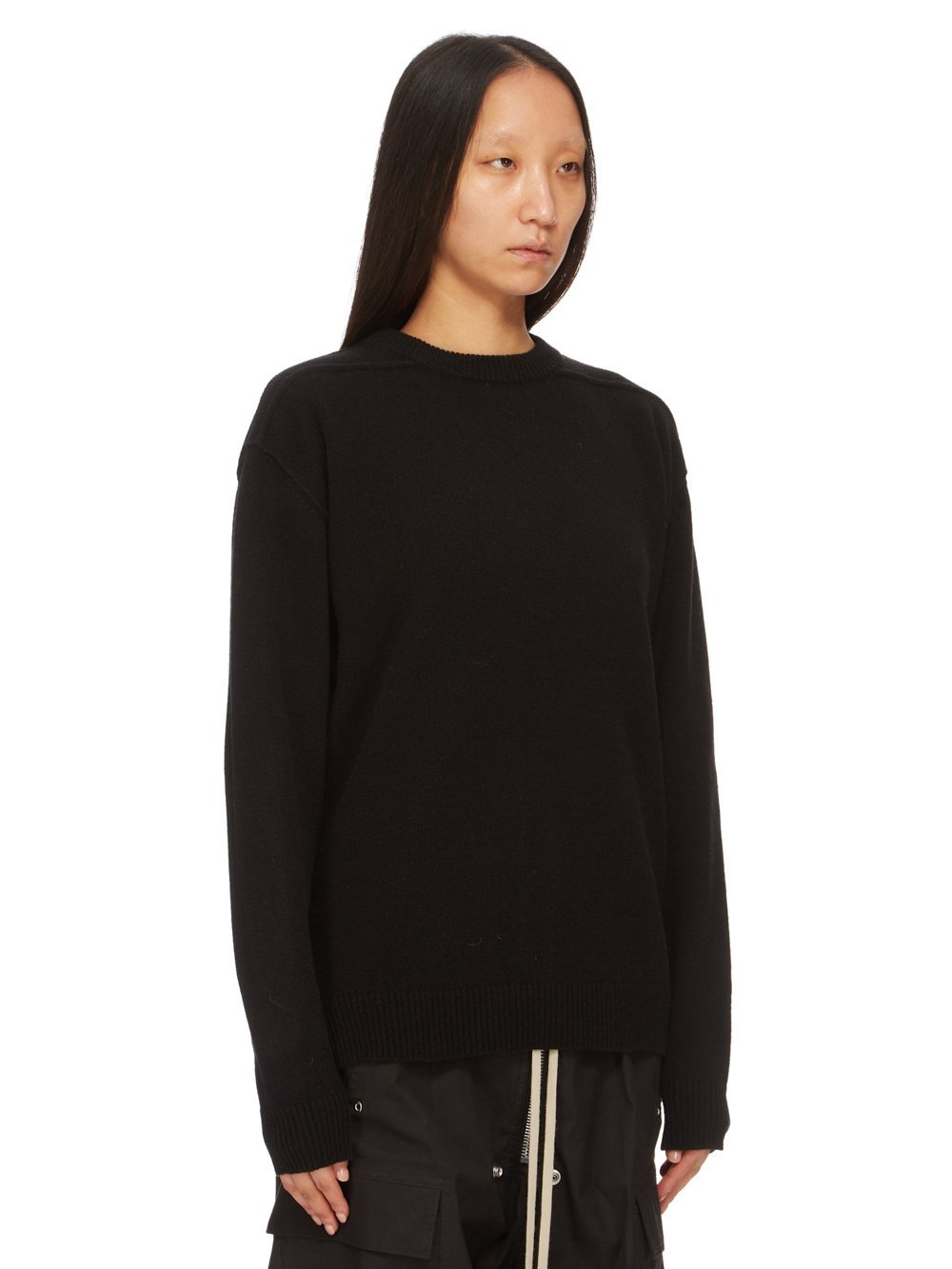 Rick Owens Black Concordians Tommy Ls Sweater In Black