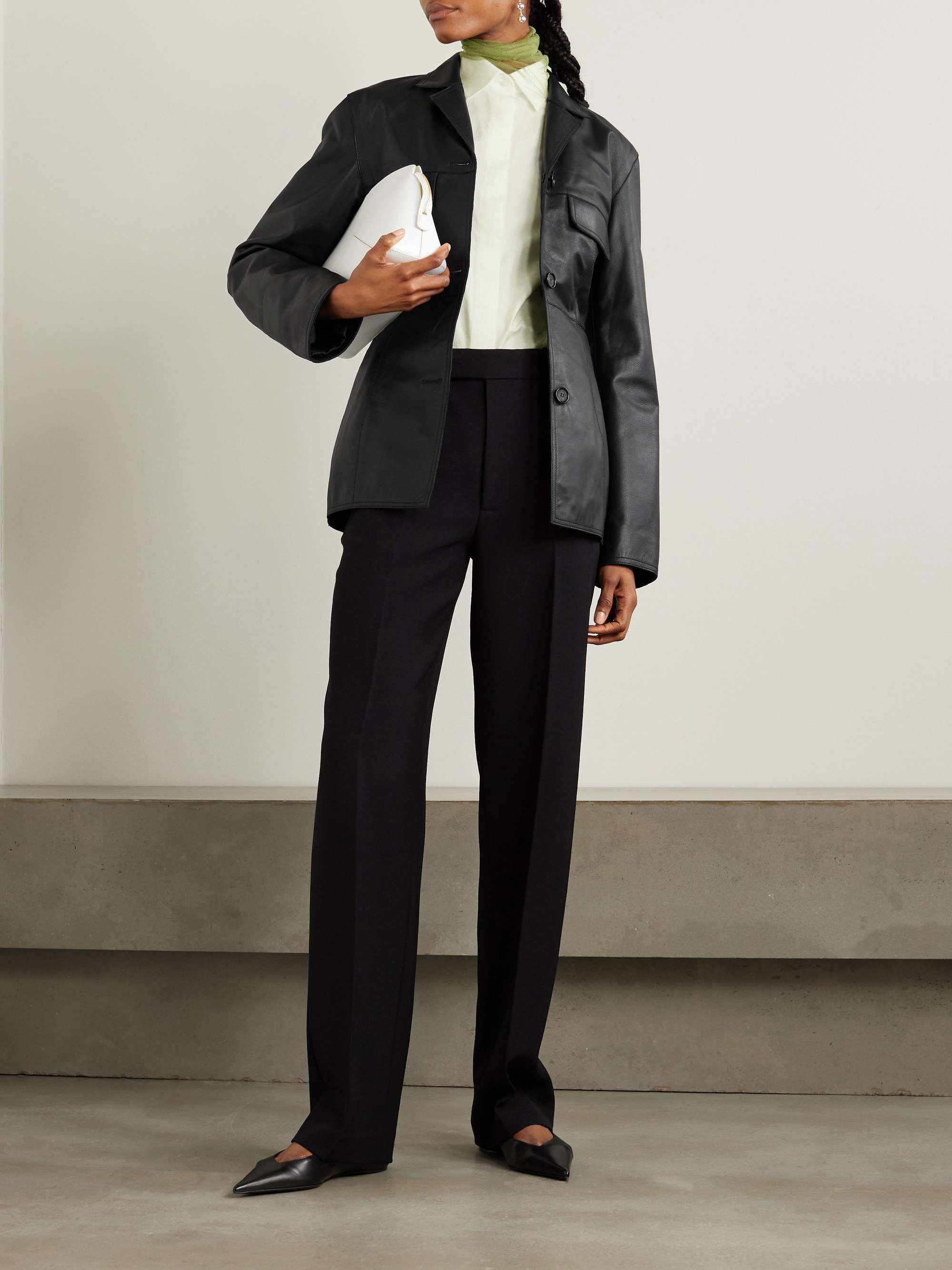 Totême Toteme Hourglass Leather Jacket In Black
